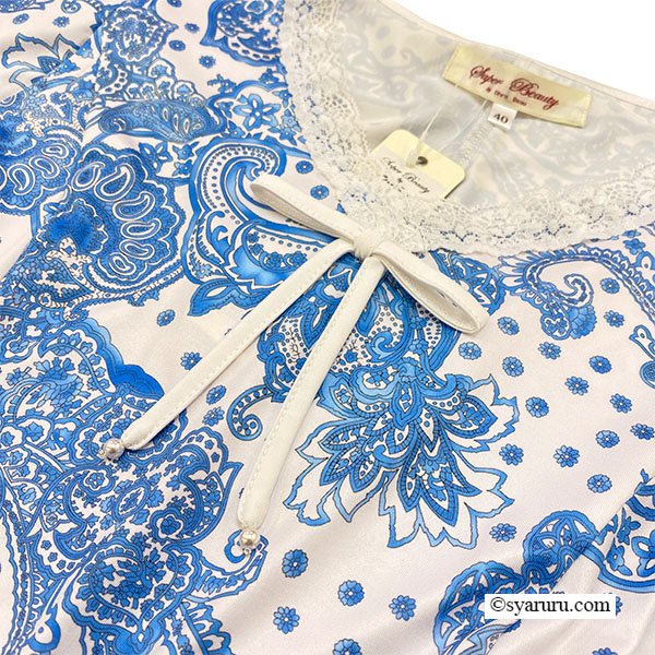 画像7: 【《新作》SuperBeauty クーポン1111(10%OFF)他　利用可】ペイズリー柄Vネックワンピース (7)