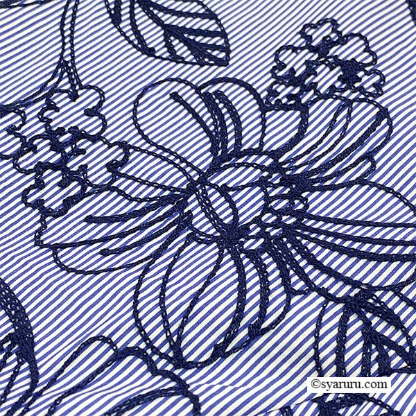 画像8: 【《新作》SuperBeauty クーポン1111(10%OFF)他　利用可】ストライプ柄x花フロッキープリント半袖ワンピース (8)