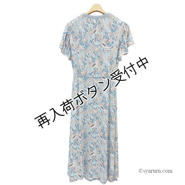 画像5: 【SUMMER SALE30％ 2026春夏SuperBeauty】胸元レースxスリット入りペイズリー柄切替ワンピース (5)