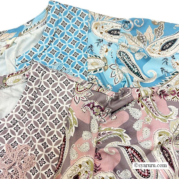 画像12: 【《新作》SuperBeauty クーポン1111(10%OFF)他　利用可】胸元レースxスリット入りペイズリー柄切替ワンピース (12)