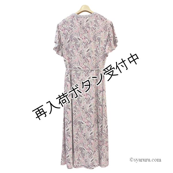 画像3: 【SUMMER SALE30％ 2026春夏SuperBeauty】胸元レースxスリット入りペイズリー柄切替ワンピース (3)