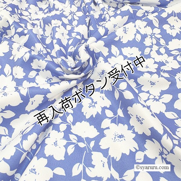 画像7: 【SALE 50％ 2026春夏SuperBeauty】ブルー系フラワープリント裾レース使いワンピース (7)