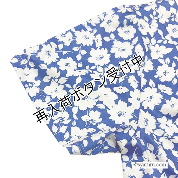 画像5: 【SALE 50％ 2026春夏SuperBeauty】ブルー系フラワープリント裾レース使いワンピース (5)