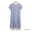 画像3: 【  《新作》SuperBeauty クーポン1111(10%OFF)他　利用可】ブルー系フラワープリント裾レース使いワンピース (3)