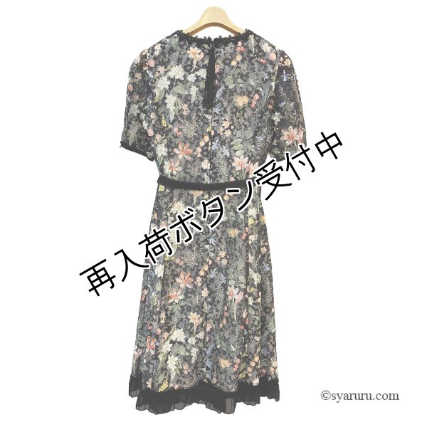 画像3: 【SALE 50％ 2026春夏SuperBeauty】パフ袖x裾フリルデザインレース素材花プリントワンピース (3)