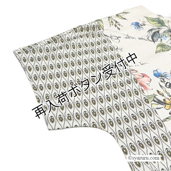 画像11: 【SALE 50％ 2026春夏SuperBeauty】花プリントx幾何学切替Tシャツ (11)