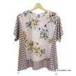 画像4: 【《新作》SuperBeauty クーポン1111(10%OFF)他　利用可】花プリントx幾何学切替Tシャツ (4)