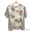 画像2: 【《新作》SuperBeauty クーポン1111(10%OFF)他　利用可】花プリントx幾何学切替Tシャツ (2)