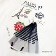 画像7: 《新作》SuperBeauty クーポン1111(10%OFF)他　利用可】ボーダー柄レース切替ParisプリントロングTシャツ (7)