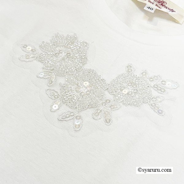 画像6: 《新作》SuperBeauty クーポン1111(10%OFF)他　利用可】胸元スパンコール刺繍 異素材ドッキングチュニック (6)