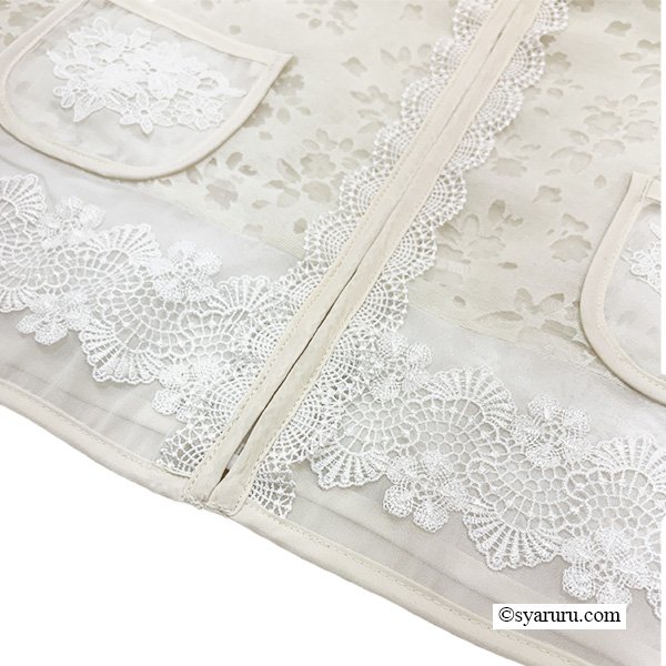 画像8: 《新作》SuperBeauty クーポン1111(10%OFF)他　利用可】ノーカラージップアップ オパール加工花柄ショートブラウス (8)