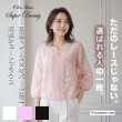画像1: 【《新作》SuperBeauty クーポン1111(10%OFF)他　利用可】前立てレースジップアップデザインオパール加工花柄ショートブラウス (1)