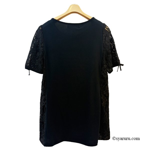 画像5: 【《新作》SuperBeauty クーポン1111(10%OFF)他　利用可】胸元xパフ袖レース切替チュニックTシャツ (5)