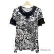画像2: 【《新作》SuperBeauty クーポン1111(10%OFF)他　利用可】モノトーン柄花プリントレース袖チュニックTシャツ (2)
