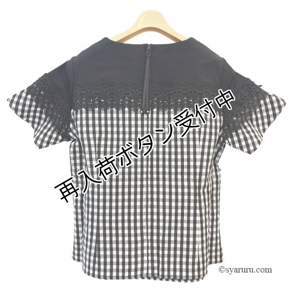 画像3: 【SUMMER SALE30％ 2026春夏SuperBeauty】ギンガムチェック柄胸元切替Tシャツ (3)