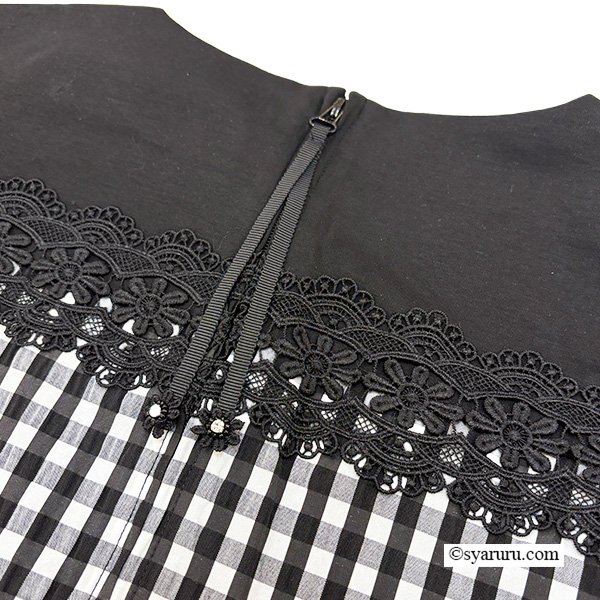 画像5: 【《新作》SuperBeauty クーポン1111(10%OFF)他　利用可】ギンガムチェック柄胸元切替Tシャツ (5)