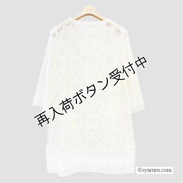 画像3: 【SALE 50％ 2026春夏SuperBeauty】ノーカラージップアップ オパール加工花柄ロングブラウス (3)