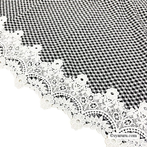 画像7: 【《新作》SuperBeauty クーポン1111(10%OFF)他　利用可】ギンガムチェック柄　裾レース使いワンピース (7)