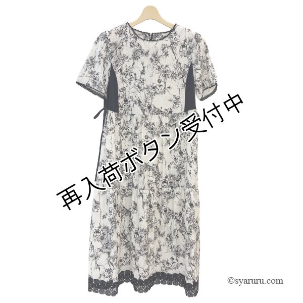 画像2: 【SALE 50％ 2026春夏SuperBeauty】裾レース使い麻混素材の切替ワンピース (2)