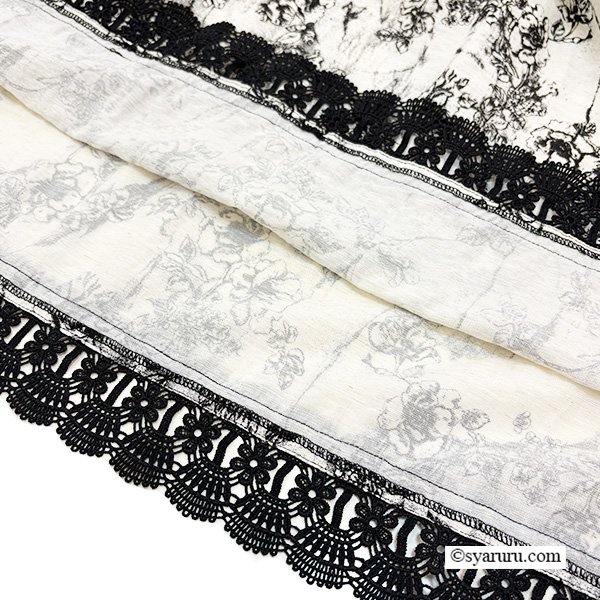 画像11: 【《新作》SuperBeauty クーポン1111(10%OFF)他　利用可】裾レース使い麻混素材の切替ワンピース (11)