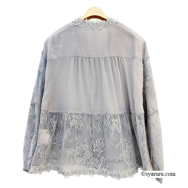 画像5: 【SUMMER SALE30％ 2026春夏SuperBeauty】レースxスパンコール刺繍入りパーカー (5)