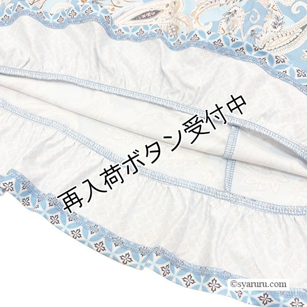 画像9: 【SUMMER SALE30％ 2026春夏SuperBeauty】幾何学xペイズリー柄のフリル華やぎチュニックTシャツ (9)