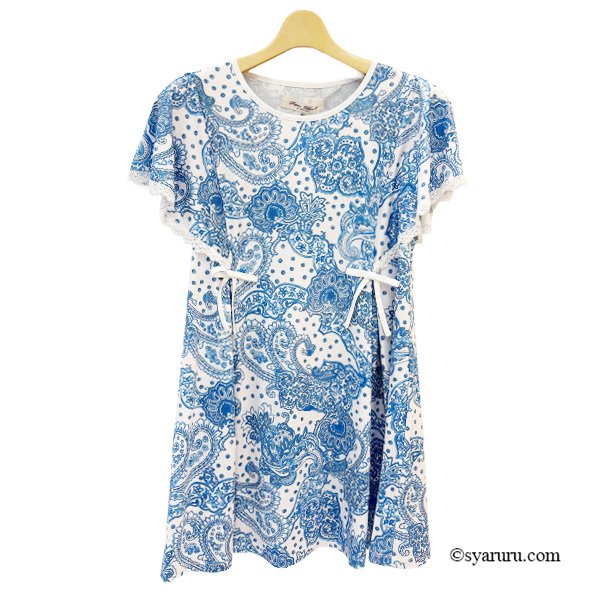 画像4: 【SUMMER SALE30％ 2026春夏SuperBeauty】ペイズリー柄プリントチュニックTシャツ (4)