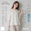 画像1: 【SuperBeauty ＜クーポン+POINT利用可＞】花モチーフ×刺しゅう入り オーガンジー素材ブラウス (1)