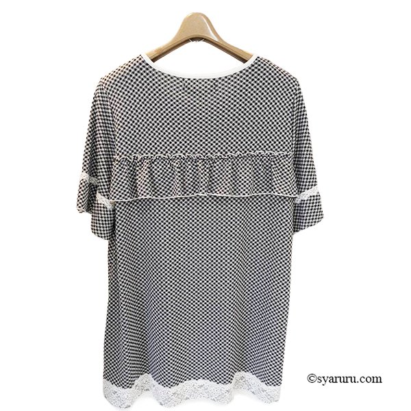 画像3: 【＜再入荷＞ SUMMER SALE 50%OFF SuperBeauty】ストレッチギンガム素材　チュニックＴシャツ (3)