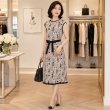 画像6: フレンチスリーブParisプリントワンピース【 新作 SuperBeauty 2026 秋冬 】 (6)