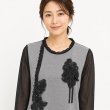 画像2: 胸元レース×ビーズ使い異素材ドッキングチュニックカットソー【 新作 SuperBeauty 2026 秋冬 】 (2)