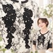 画像5: 【新作 SuperBeauty ＜クーポン+POINT利用可＞】バルーン袖 胸元レースモチーフ付麻混素材ワンピース (5)
