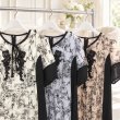 画像8: 【新作 SuperBeauty ＜クーポン+POINT利用可＞】バルーン袖 胸元レースモチーフ付麻混素材ワンピース (8)