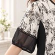 画像4: 【新作 SuperBeauty ＜クーポン+POINT利用可＞】バルーン袖 胸元レースモチーフ付麻混素材ワンピース (4)
