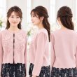 画像6: ＜SYARURU 誕生祭9/30まで＞ 前立てスパンコール刺しゅう入りノーカラーカーディガン【 新作 SuperBeauty 2026 秋冬 】 (6)