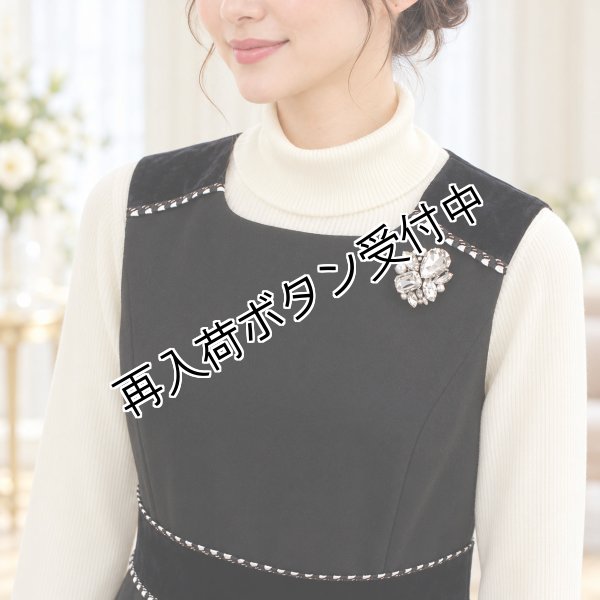 画像3: ベロア切替ノースリーブワンピース【  SuperBeauty 2026 秋冬 】 (3)
