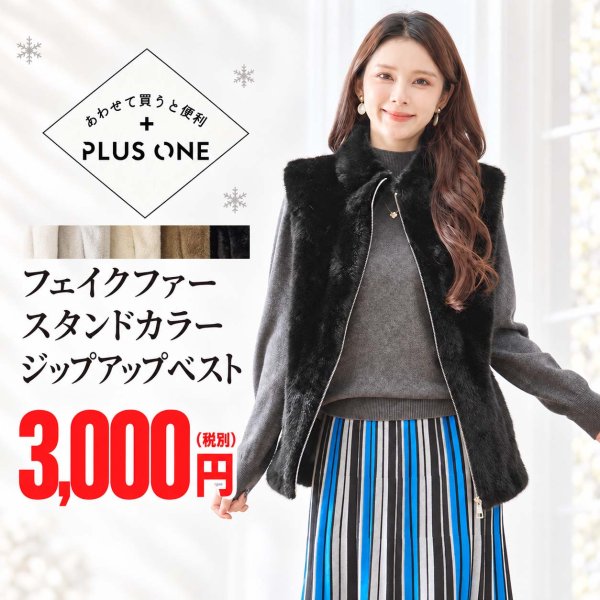 画像1: 【☆★おすすめ★☆ハロウィンSALE あわせて買うと便利】フェイクファースタンドカラージップアップベスト (1)