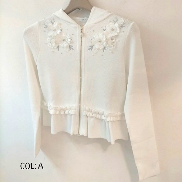 Dear Princess 値下げsale 春ニット素材のフード付 フラワー刺繍デザイン ビスコンティ シャルル
